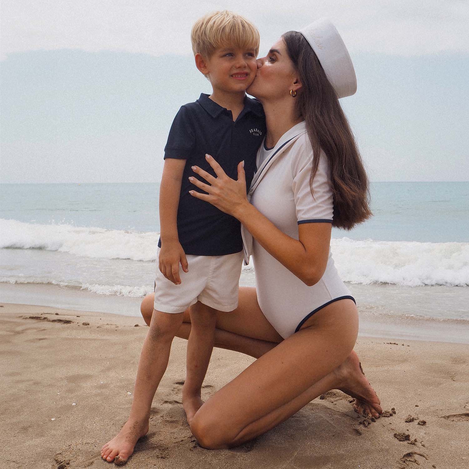 Boy UV Swim Short Pearl White - solid