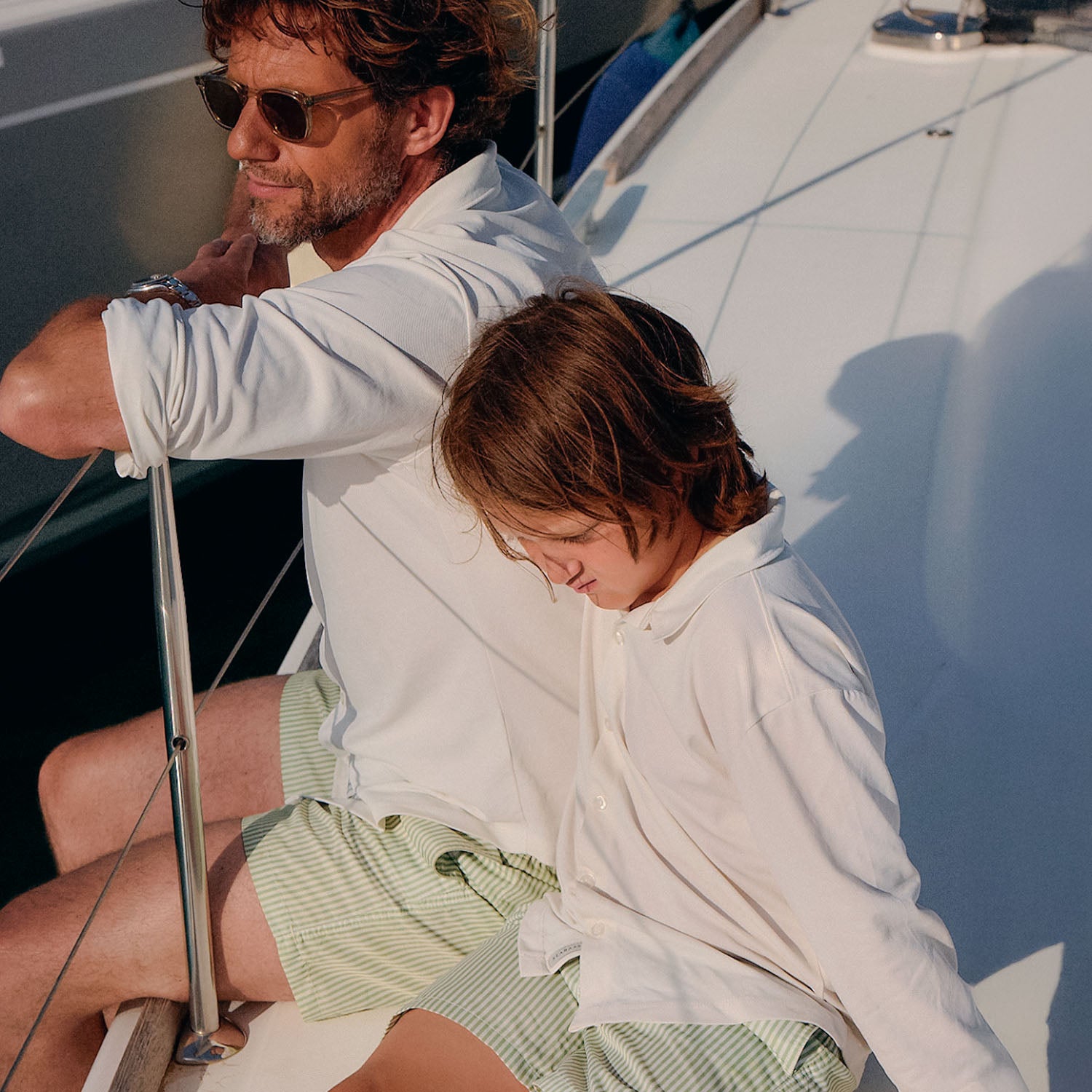 Men UV Swim Short Portofino - green stripes