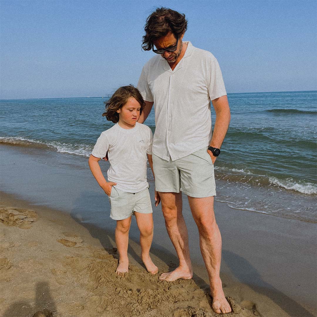 Men UV Swim Short Portofino - green stripes