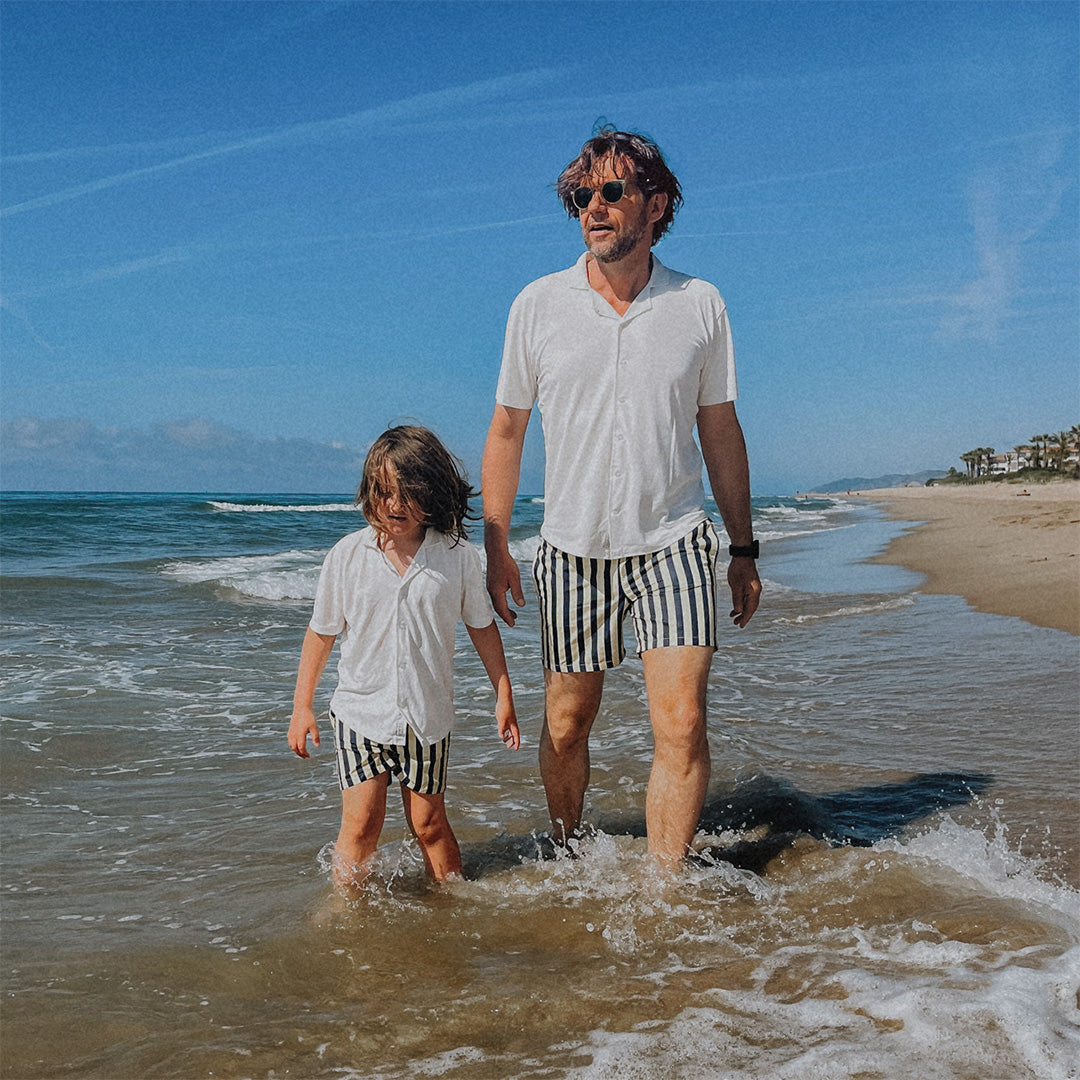Camisa corta de hombre con protección solar - blanco