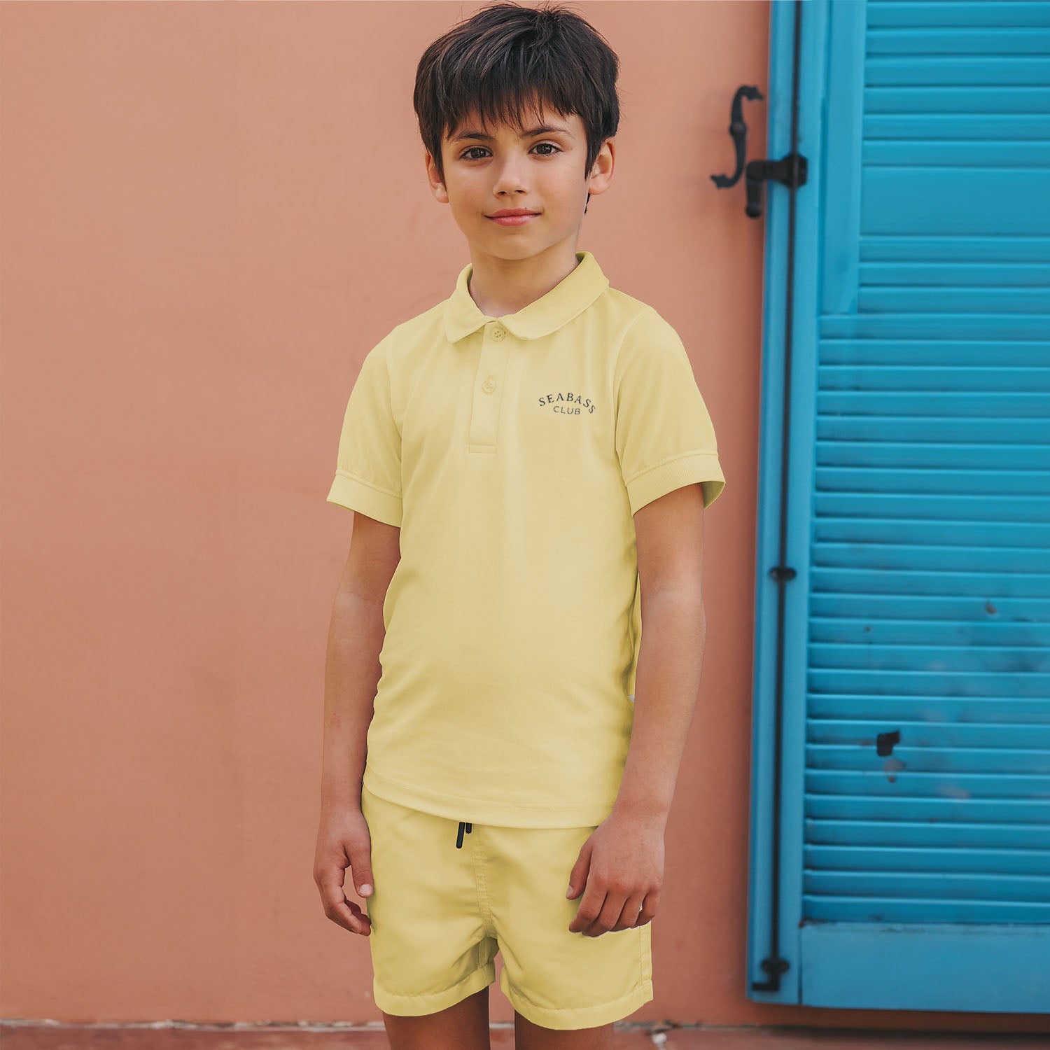 Set of UV Polo Shirt and Swim Short - Lemon Yellow