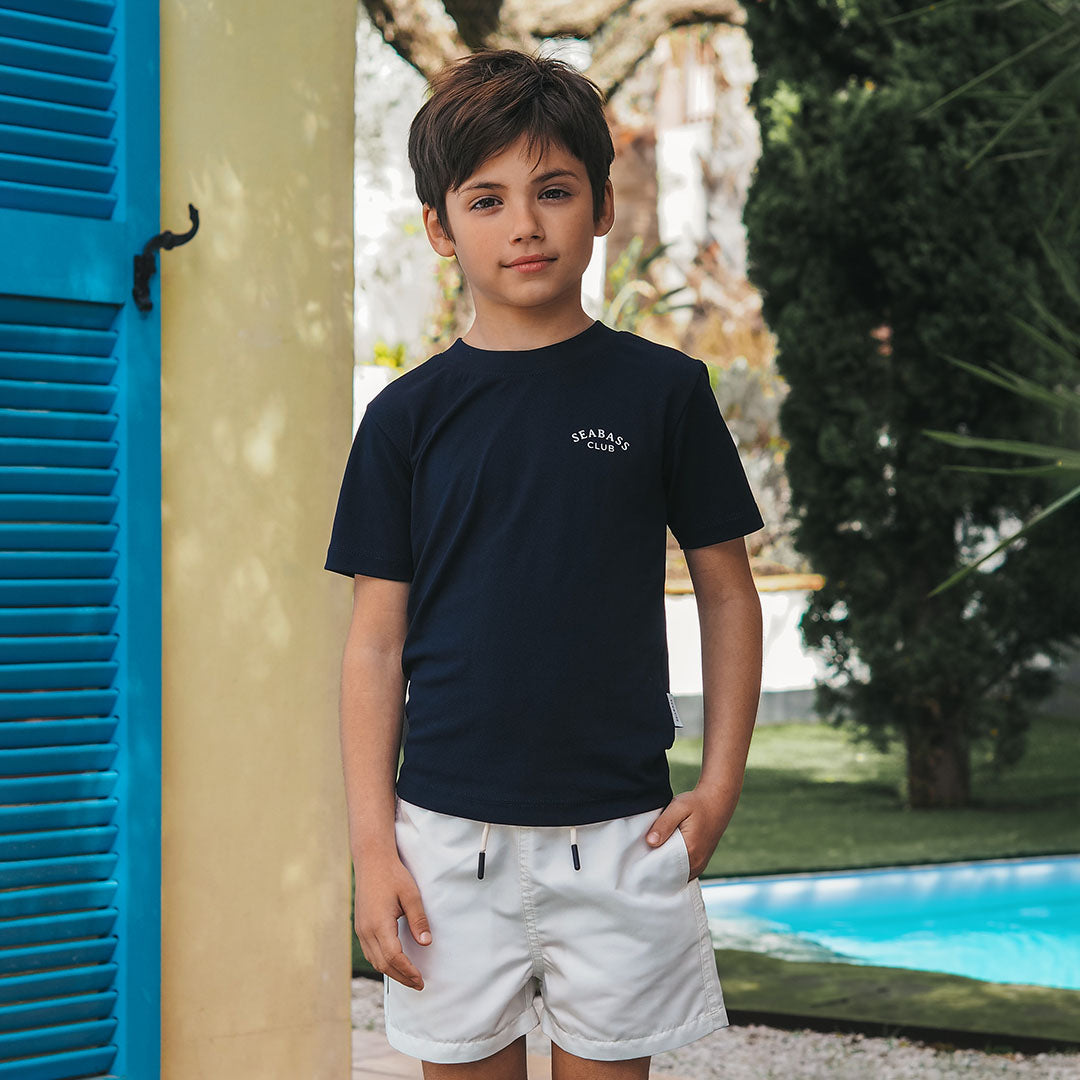 Kinder UV-Aktiv-T-Shirt, Marineblau