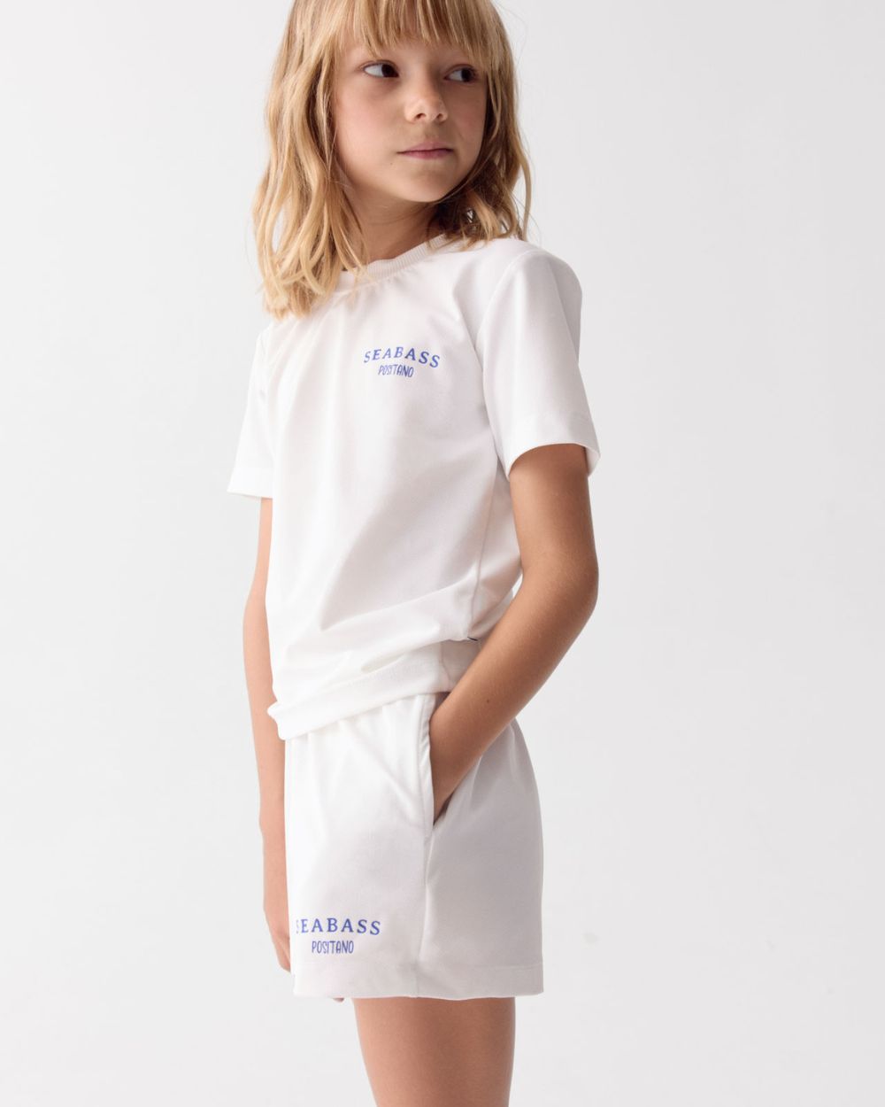 Kids UV Shorts Summer Flavours Positano White