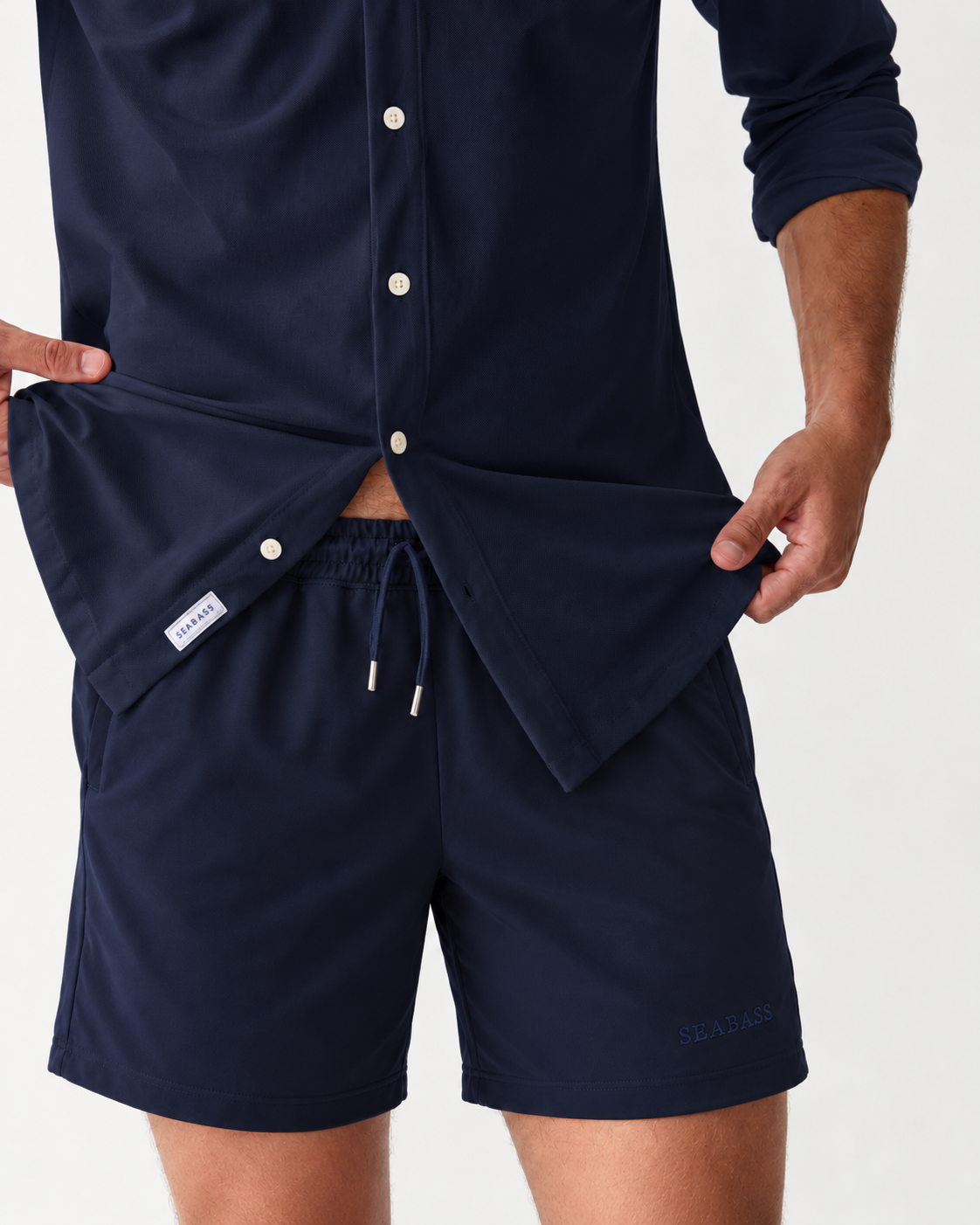 Men UV Classic Button Shirt Bar Navy