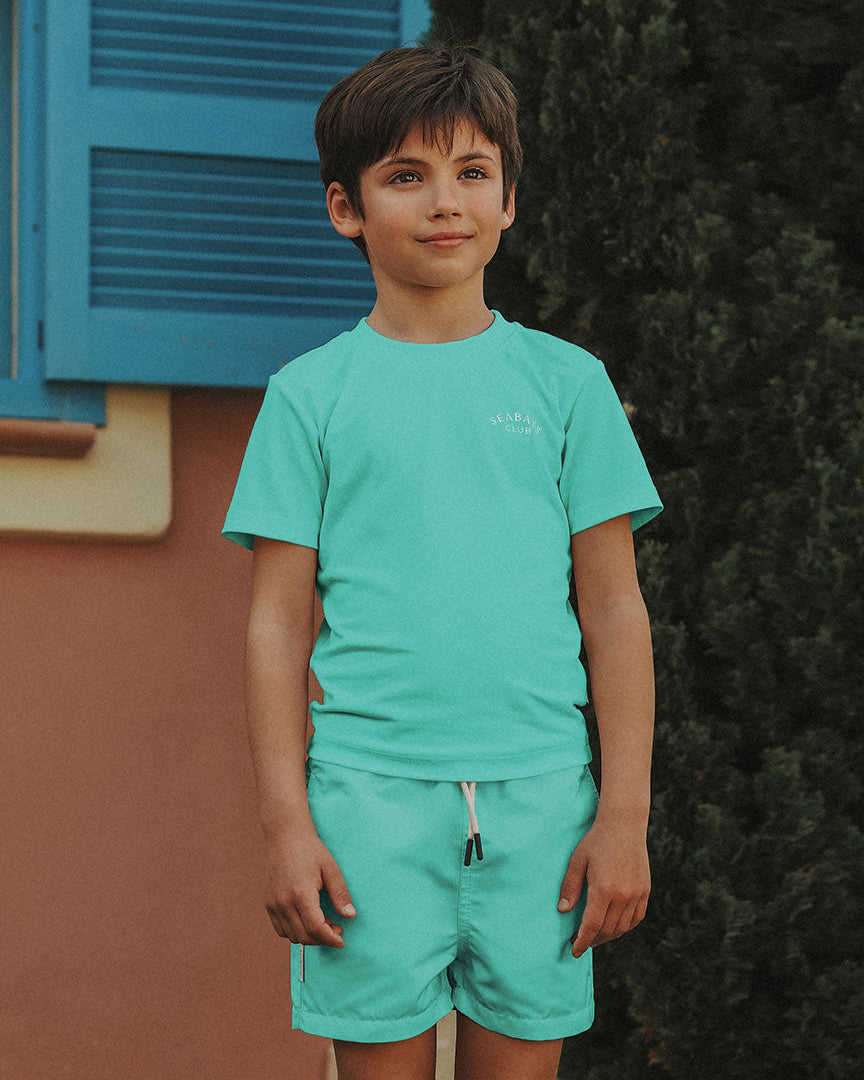 Boy UV Swim Short Neo Mint Green - solid