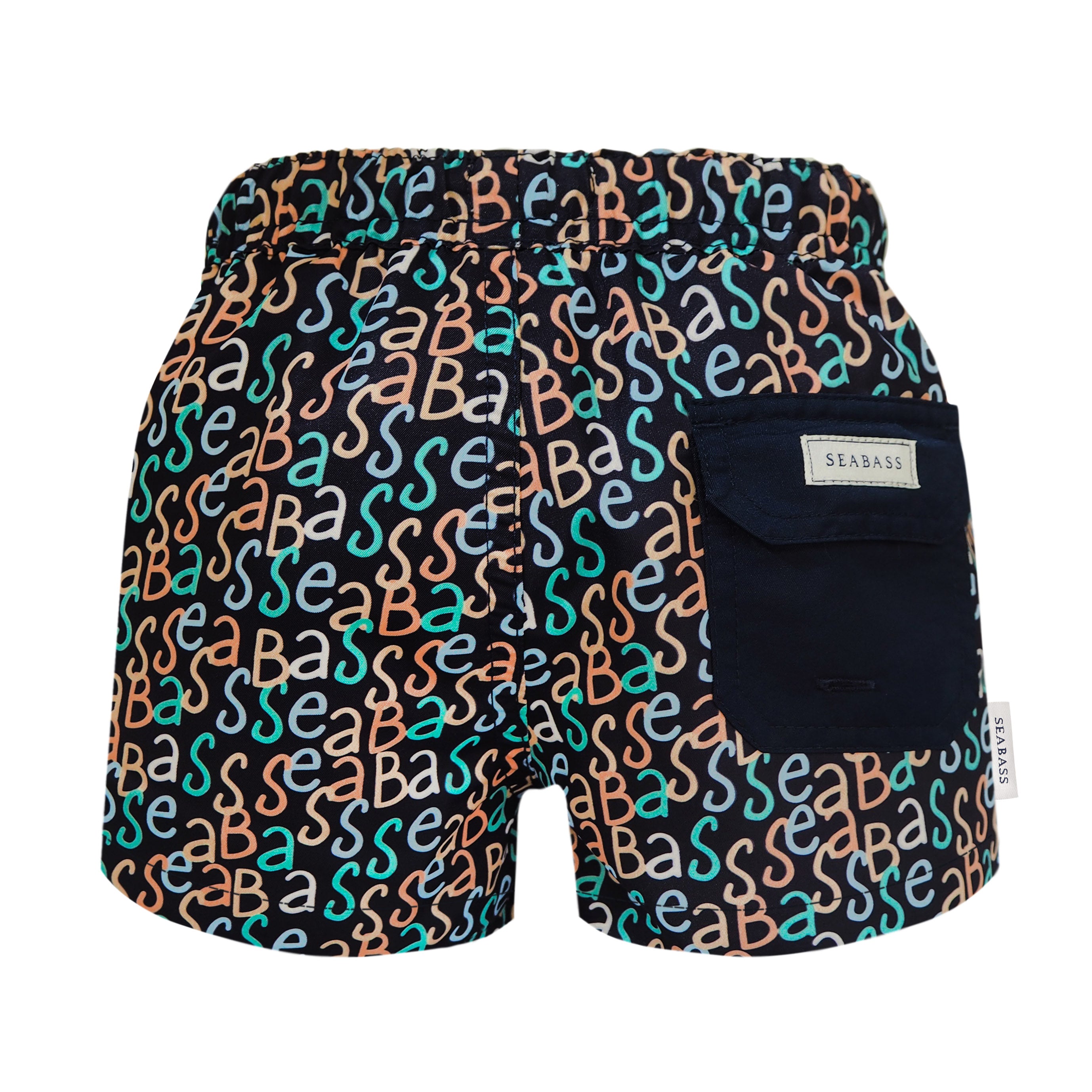 Boy UV Swim Short Hollywood - navy logo print