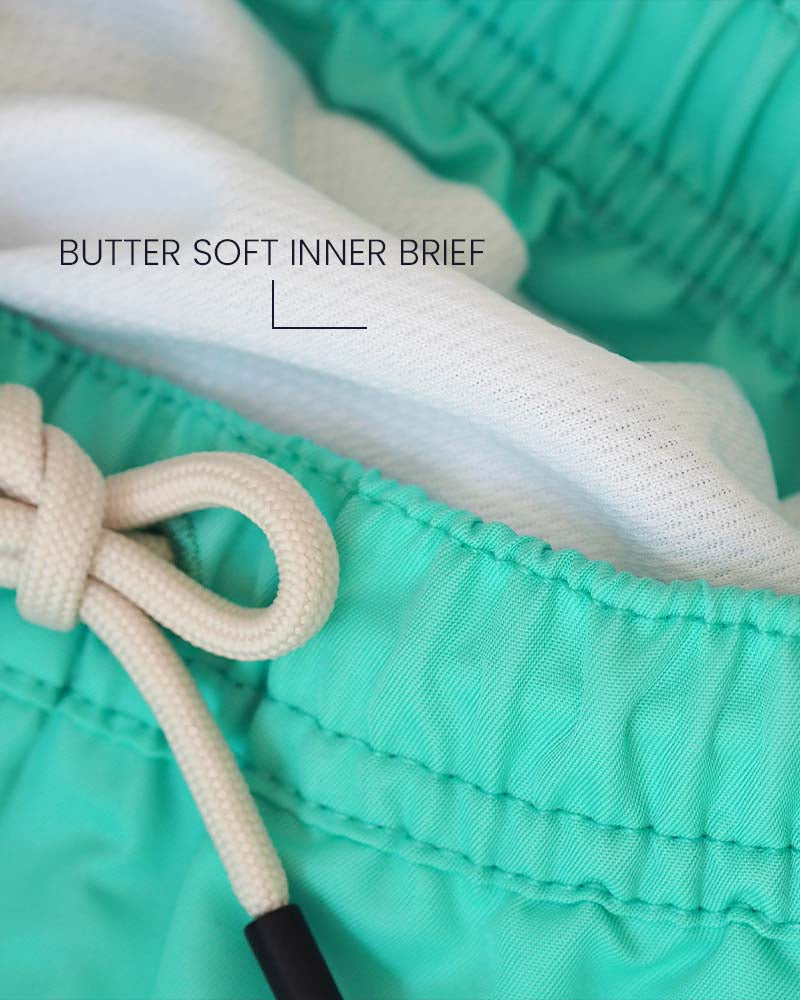 Boy UV Swim Short Neo Mint Green - solid