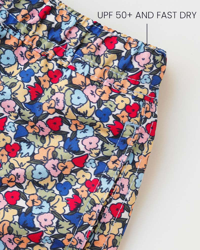 Boy UV Swim Short Valencia - multicolor flowers