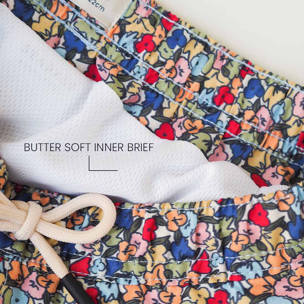 Boy UV Swim Short Valencia - multicolor flowers