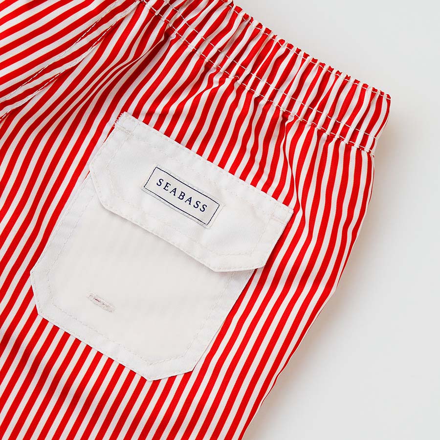 Jungs UV Badeshort Venice - Rote Streifen