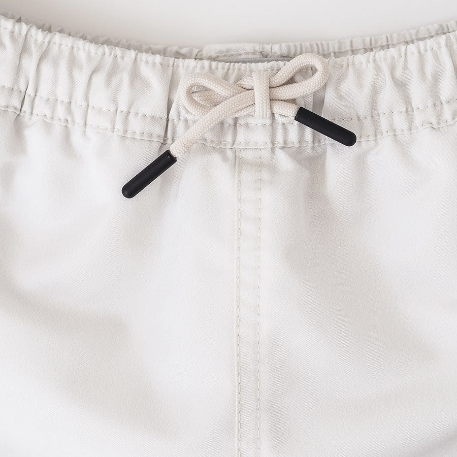 Boy UV Swim Short Pearl White - solid