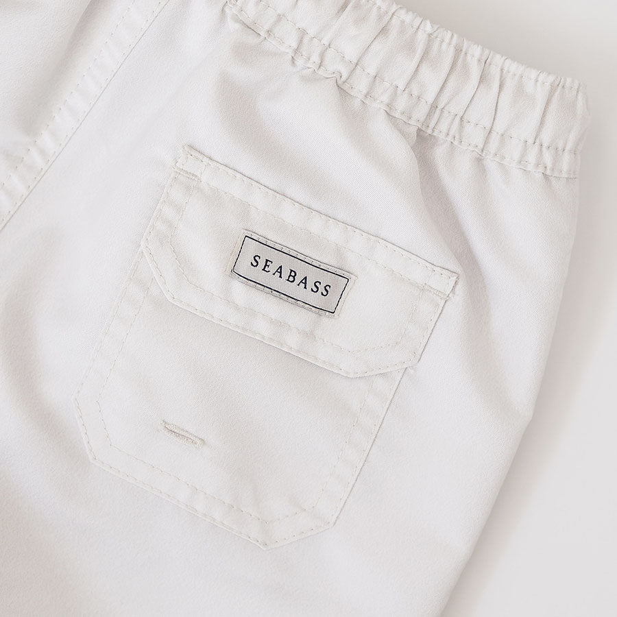 Boy UV Swim Short Pearl White - solid