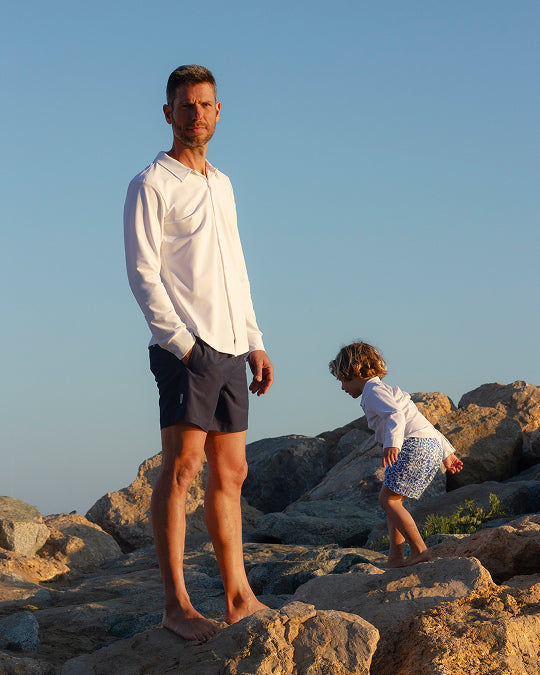 Men UV Swim Shorts Ferran Navy Blue