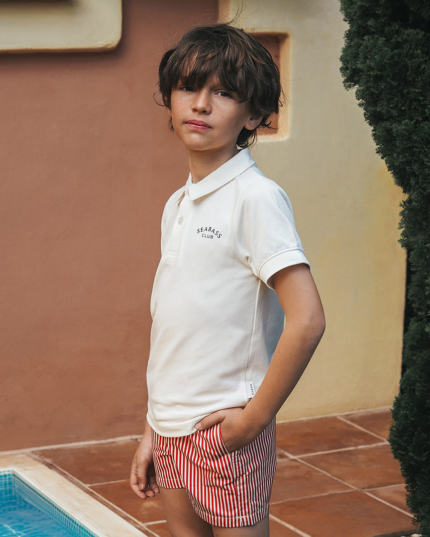 Jungs UV Badeshort Venice - Rote Streifen