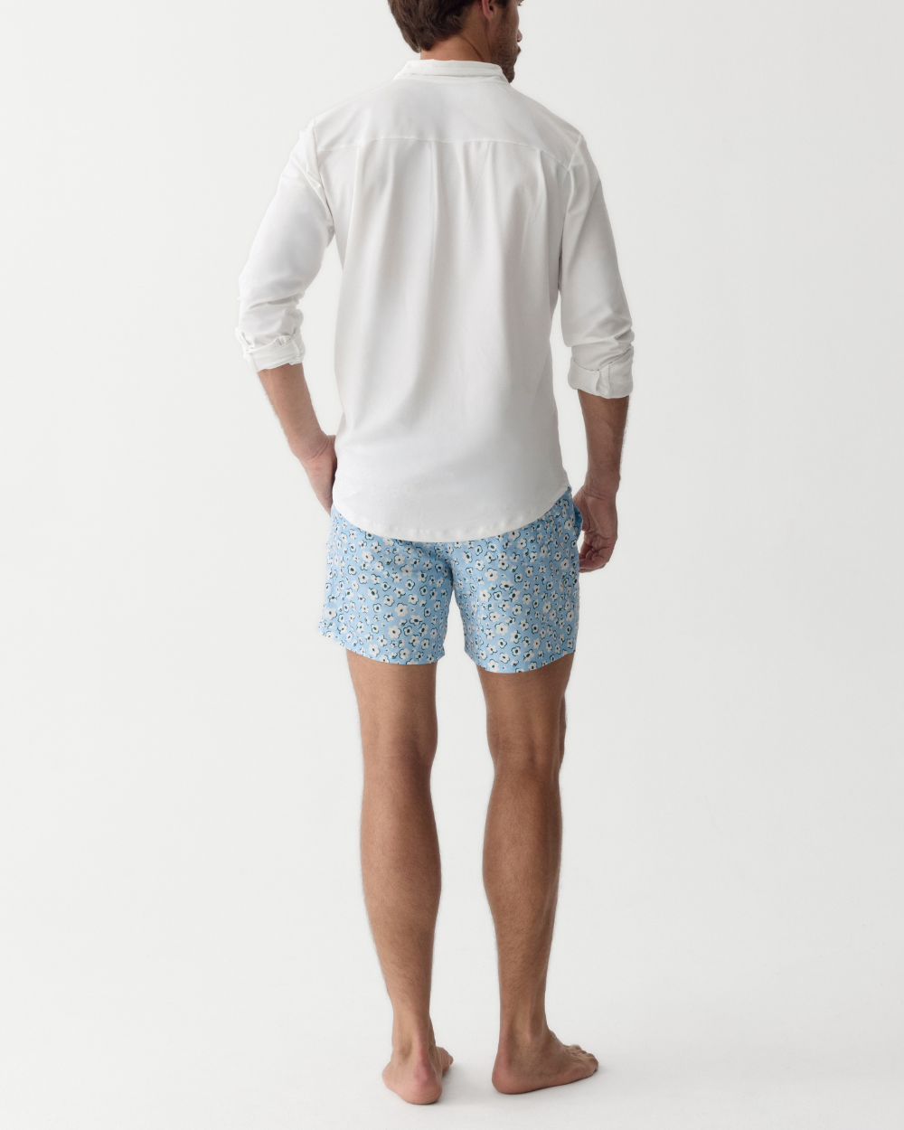MÄNNER UV BADESHORT PALMA - HELLBLAU