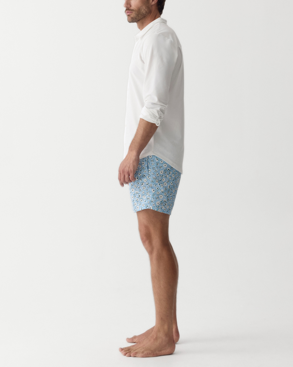 MÄNNER UV BADESHORT PALMA - HELLBLAU