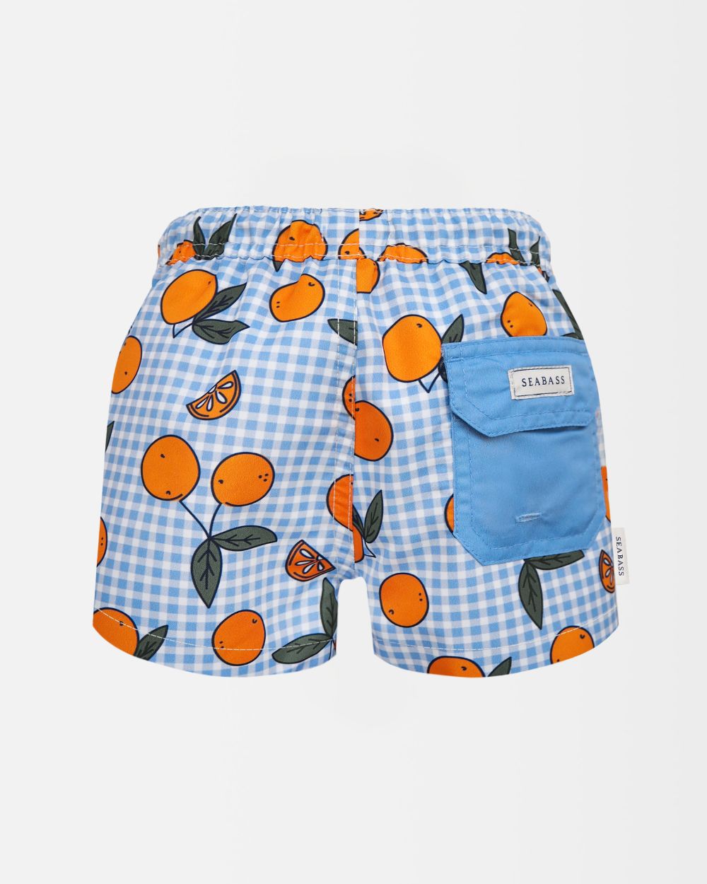 Boy UV Swim Short Corsica - orange blue gingham