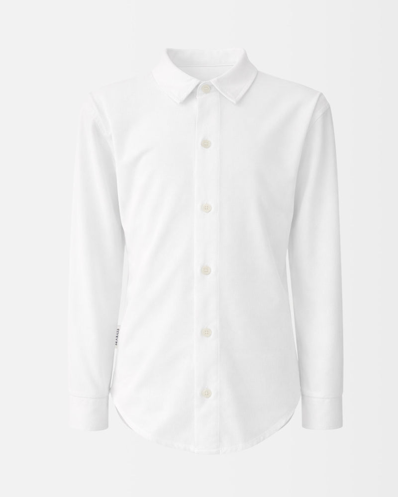 Men UV Classic Button Shirt Bar White