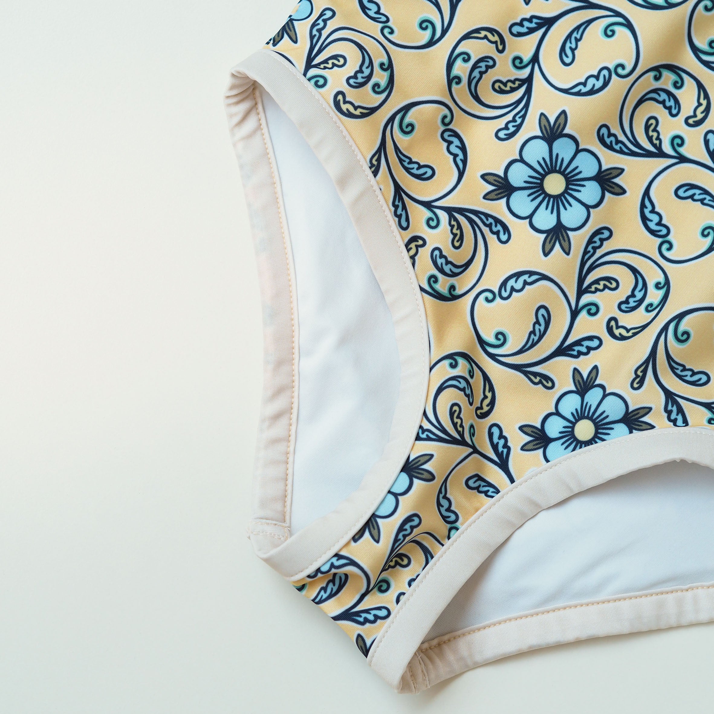 Girl UV Swimsuit Coco Taormina - yellow blue flowers