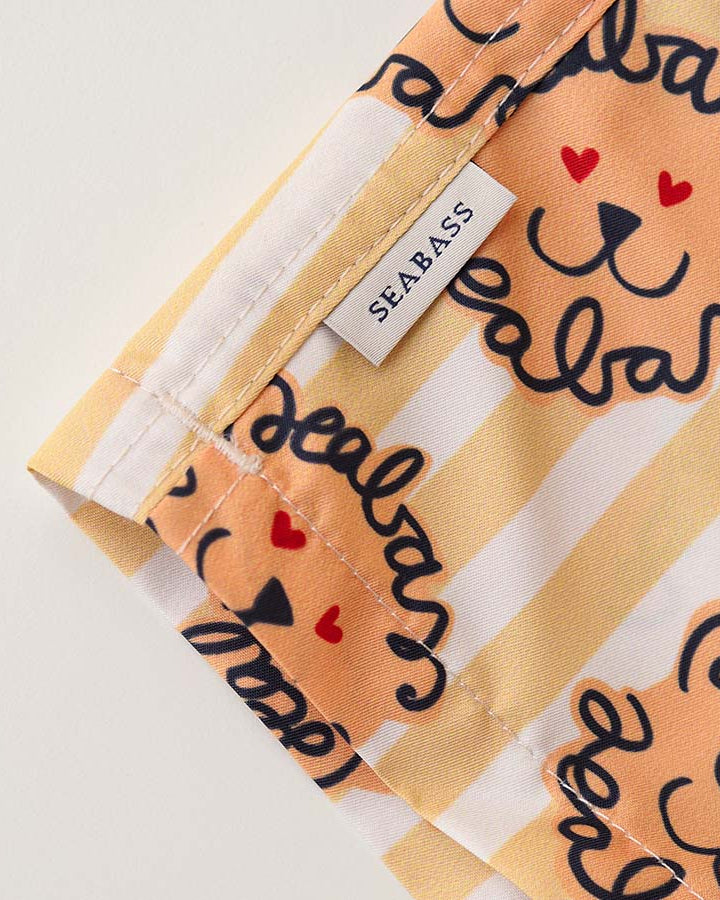 Boy UV Swim Short Leone - lion yellow stripes