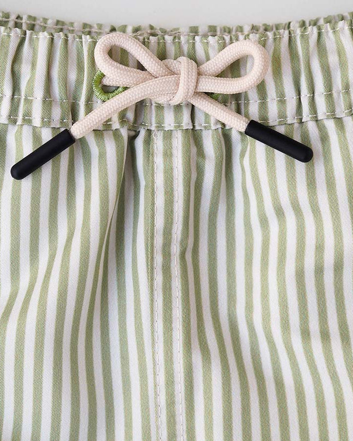 Men UV Swim Short Portofino - green stripes